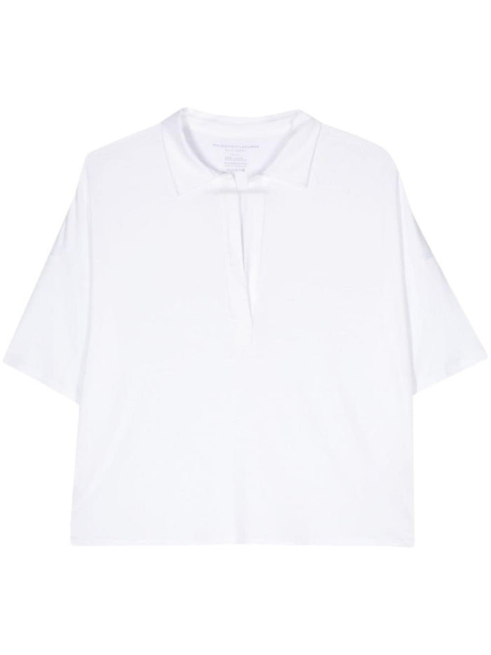 Majestic Oversized Viscose Polo Shirt