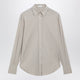 Brunello Cucinelli Monili Trim Stony Ground Cotton Poplin Shirt