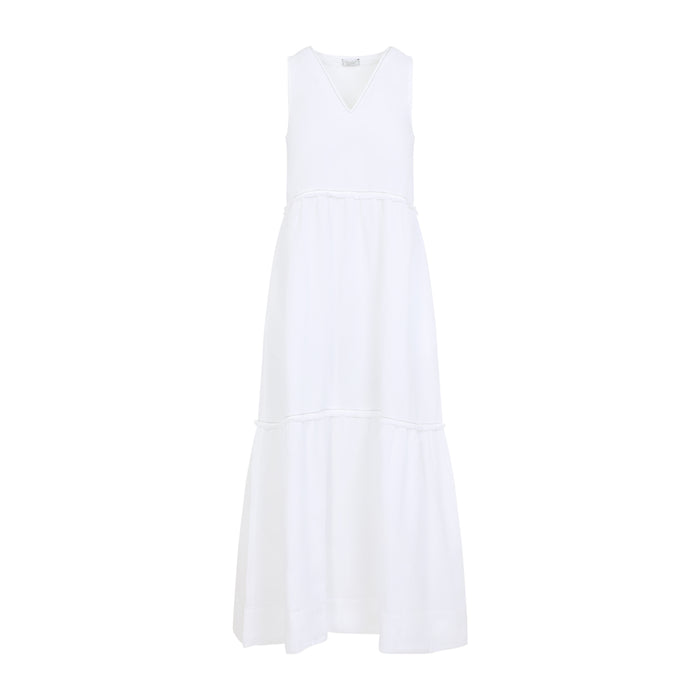 Peserico White Linen Long Dress