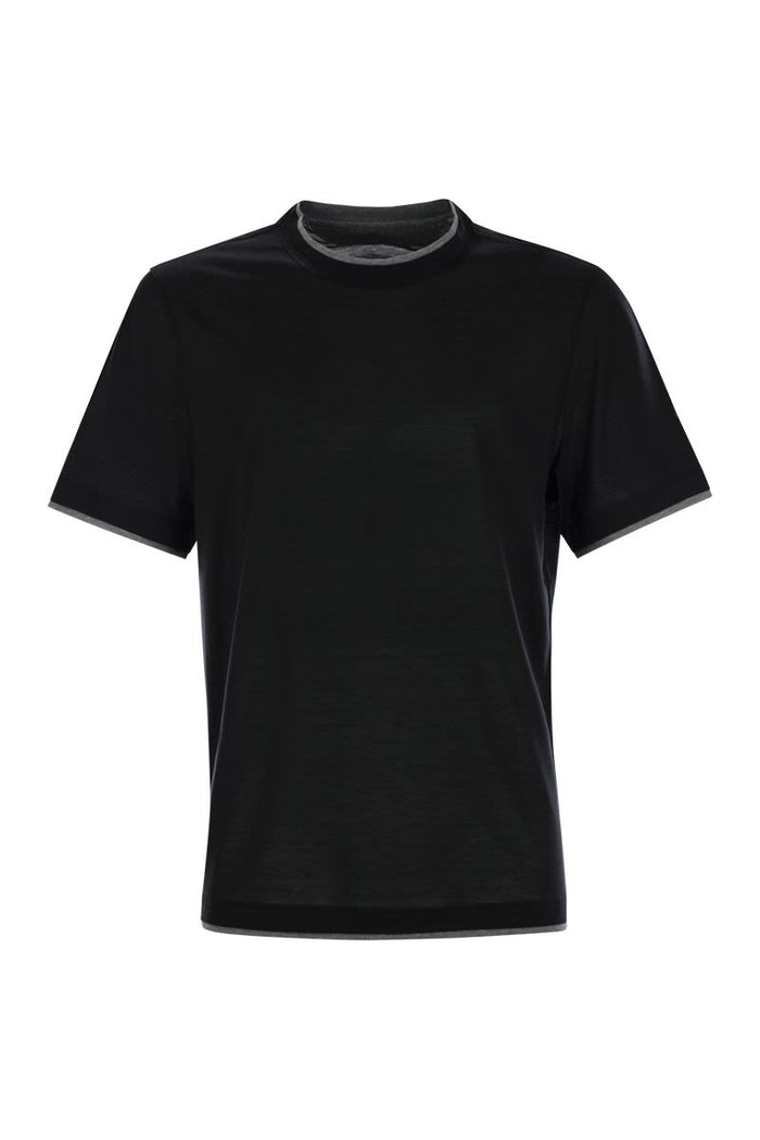Brunello Cucinelli Slim Fit Crew-Neck T-Shirt In Light Silk And Cotton Jersey