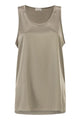 Brunello Cucinelli Stretch Silk Satin Crew Neck Top