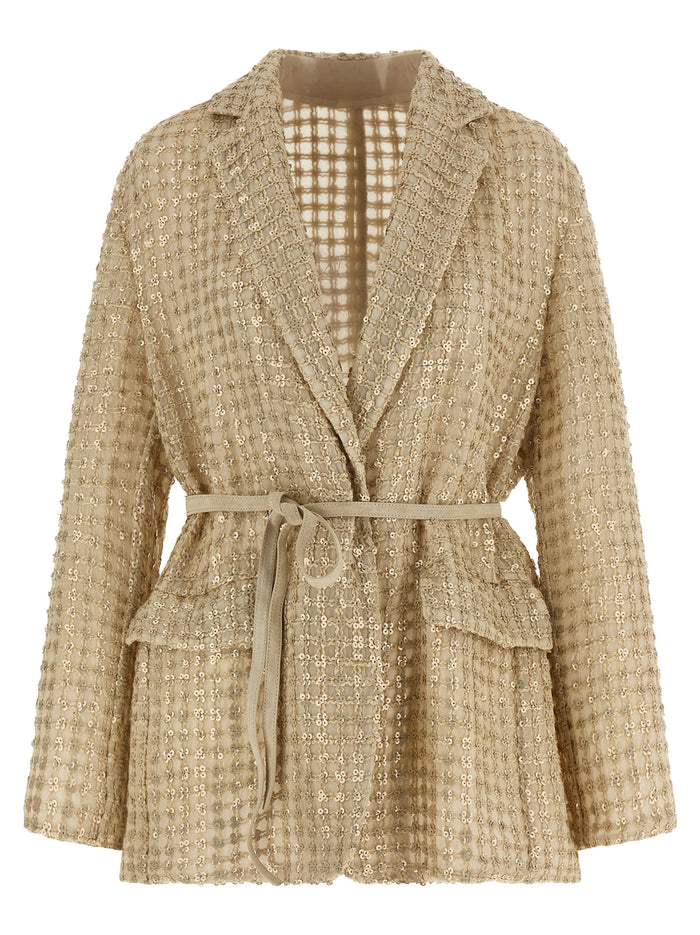 Brunello Cucinelli 'Dazzling Net Embroidery' Organza Blazer
