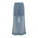 Brunello Cucinelli Light Blue Organza Cotton Pants