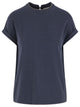 Brunello Cucinelli Stretch Cotton Jersey T-Shirt With Precious Faux Layering