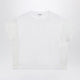 Brunello Cucinelli Tshirt In Cotton Jersey And Organza In White