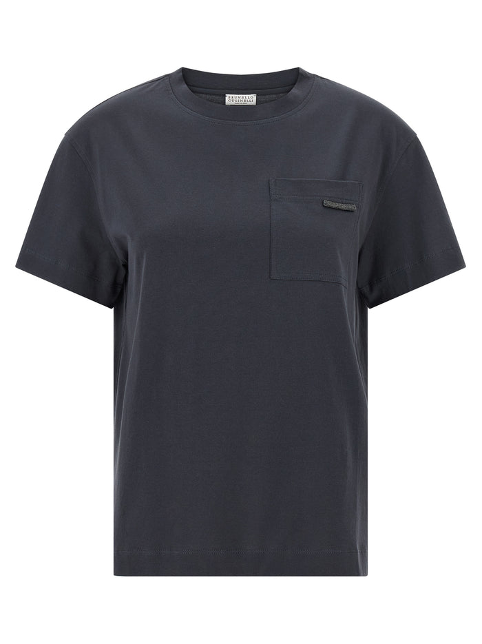 Brunello Cucinelli 'Shiny Tab' T-Shirt