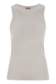 Brunello Cucinelli Stretch Cotton Ribbed Jersey Top With Monile