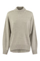 Brunello Cucinelli Cashmere Chimney Neck Sweater With Shiny Cuff Details