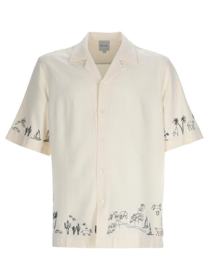 Paul Smith Mens Short Sleeves Regular Fit Shirt With Embroideredy