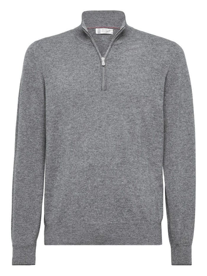 Brunello Cucinelli Cashmere Half Zip Sweater