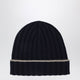 Brunello Cucinelli Ribbed Cashmere Beanie In Navy Blue