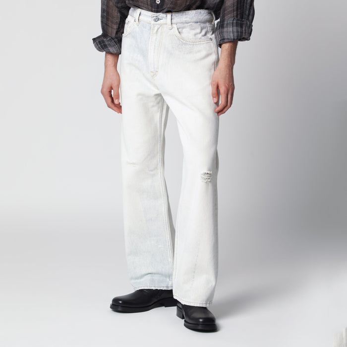 Our Legacy Third Cut Relaxedfit Jeans In Beige Cotton Denim