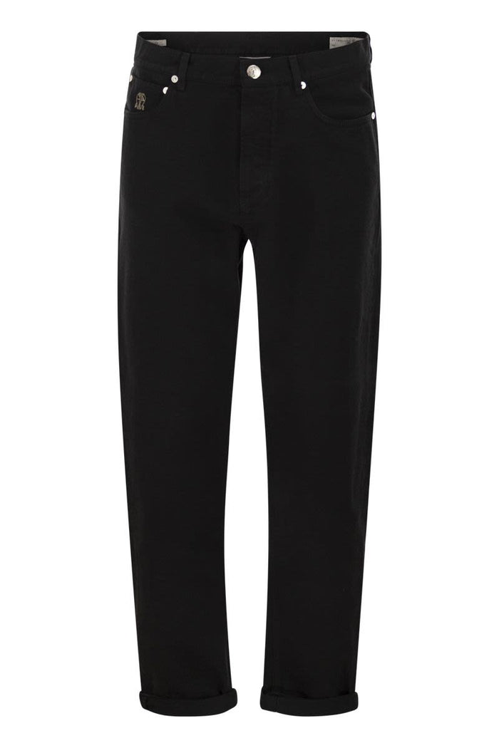 Brunello Cucinelli Iconic Fit Five-Pocket Trousers In Garment-Dyed Denim