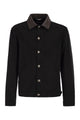 Brunello Cucinelli Lightweight Garment-Dyed Cotton Denim Jacket With Leather Collar