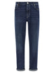 Brunello Cucinelli Logo Embroidery Stretch Jeans