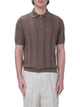 Brunello Cucinelli Brown Knit Polo Shirt
