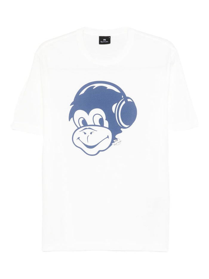 Ps Paul Smith Monkey Headphone Cotton T-Shirt