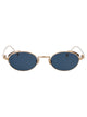 Matsuda Brushed Gold Blue Grey Solid Metal Sunglasses