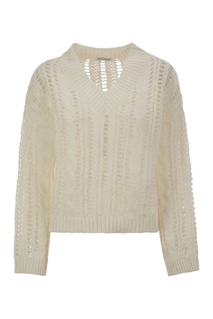 Brunello Cucinelli Cable & Mesh Jute And Cotton Jersey