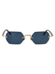 Matsuda Brushed Gold - Navy Blue Grey Metal Sunglasses