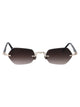 Matsuda Brushed Silver - Black Grey Gradient Metal Sunglasses