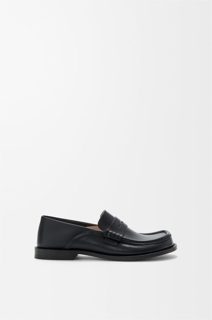 Loewe Black Campo Flap Back Calfskin Loafers