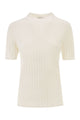Peserico Short-Sleeved Ribbed Woollen Jumper