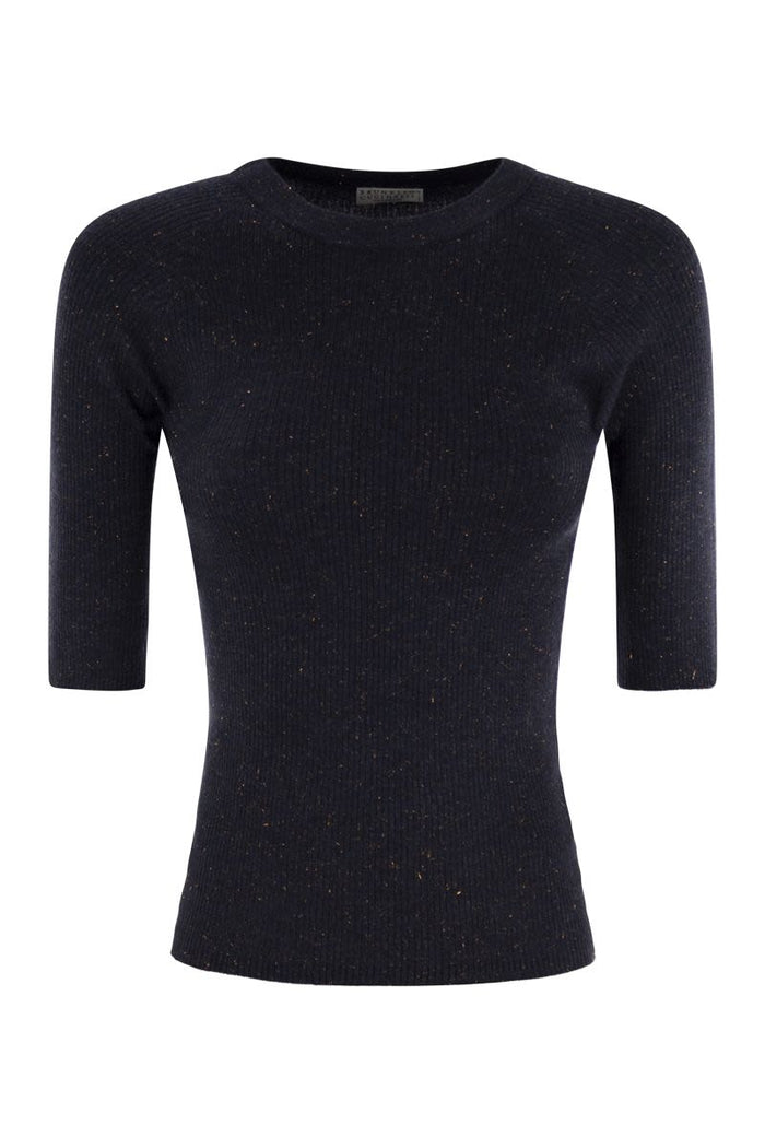 Brunello Cucinelli Sparkling Ribbed Cashmere Sweater