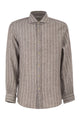 Brunello Cucinelli Easy Fit Striped Linen Shirt