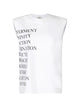 Elisabetta Franchi White Sleeveless T-Shirt With Shoulder Pads