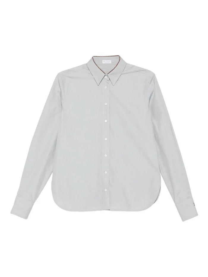 Brunello Cucinelli Pinstripe Shirt With Button-Down Design