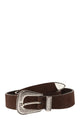Brunello Cucinelli Suede Leather Belt With Engraved Western Buckle
