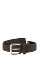 Brunello Cucinelli Inverted Leather Belt With Square Buckle And Toecap