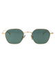 Montblanc Gold-Gold-Green Metal Sunglasses