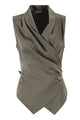 Brunello Cucinelli Wrap-Around Sleeveless Top In Fine Silk Satin
