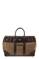Brunello Cucinelli Herringbone Fabric And Leather Weekender Bag