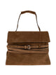 Moschino Couture Brown Leather Shoulder Crust Bag