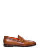 Santoni Brown Leather Moccasin
