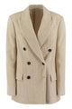 Brunello Cucinelli Viscose And Cotton Corduroy Jacket With Necklace