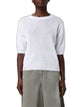 Brunello Cucinelli Short-Sleeved Crew Neck Jumper In Linen And Cotton With Sequins