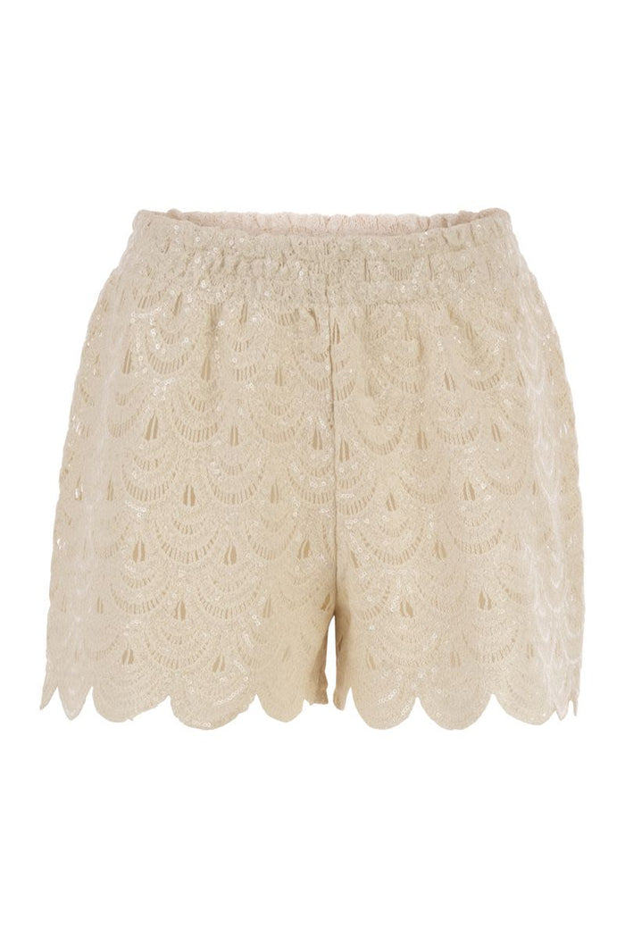 Mc2 Saint Barth Lace Shorts With Sequins