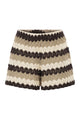 Mc2 Saint Barth Striped Crochet Lace Shorts