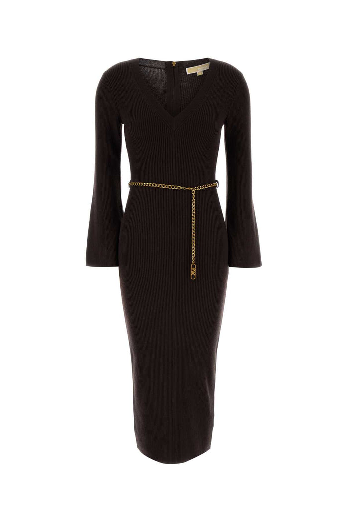 Michael Michael Kors Chocolate Wool Blend Dress