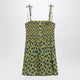 Miu Miu Yellow And Blue Floral Silk Mini Dress