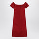 Miu Miu Midi Dress With Offtheshoulder Design And Logo Detail