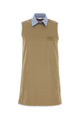 Miu Miu Chino Dress With Checked Poplin Details