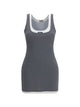 Miu Miu Layered-Effect Logo-Patch Dress