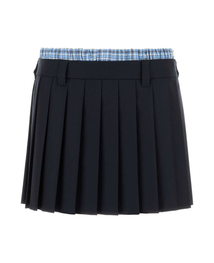 Miu Miu Pleated Batavia Miniskirt