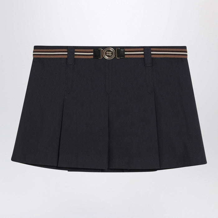 Miu Miu Pleated Blue Miniskirt