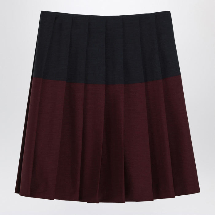 Miu Miu Amaranth/Navy Blue Skirt In Kid Mohair